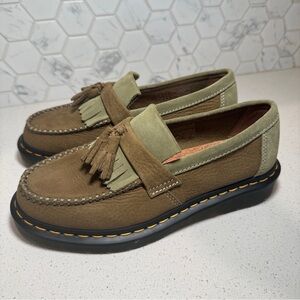 Dr Martens Adrian Mens 7 - W8 Green Leather Suede Kiltie Loafers Shoes New Docs